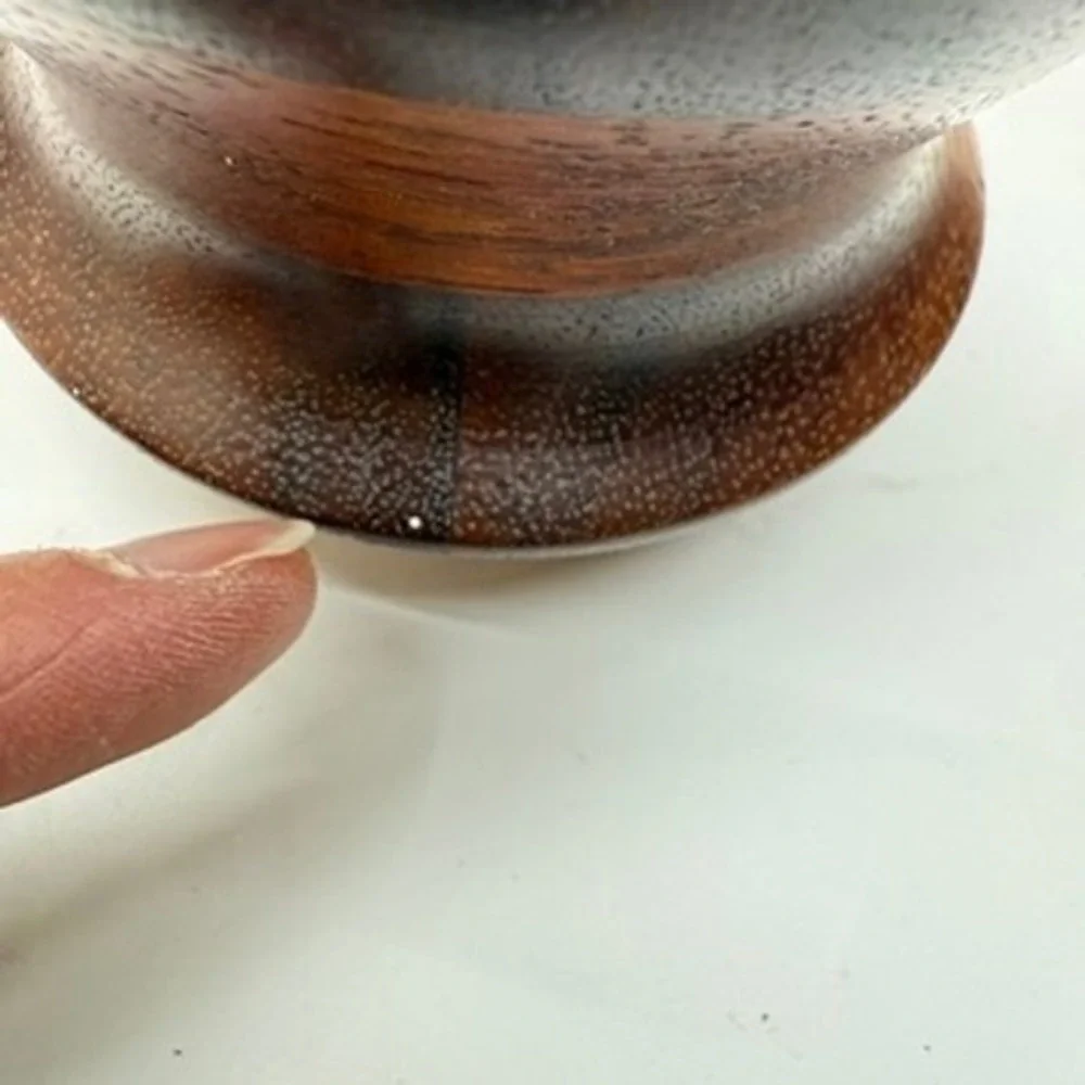 Hand Turned Wood Vase Striped Wood Decor Accent‎ Piece Rich Grain Artist Signed